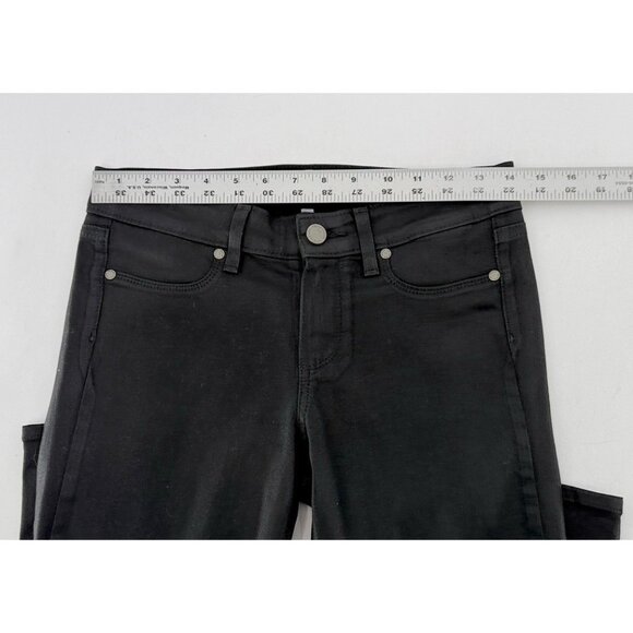 Paige Women's Verdugo Ankle Black Coated Jeans Size 27 Stretch Biker Preppy - Picture 8 of 10